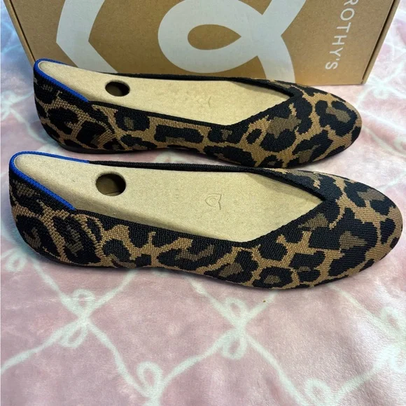 Rothy's Black and Tan Leopard Flats - Picture 2 of 6